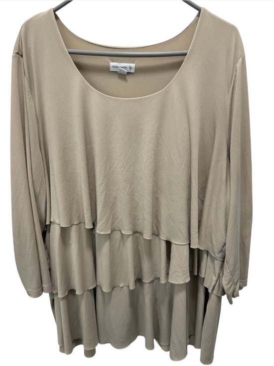 Susan Graver Tops - Susan Graver Triple Layered Tiered Cream Liquid Knit Top blouse Sz(2X)